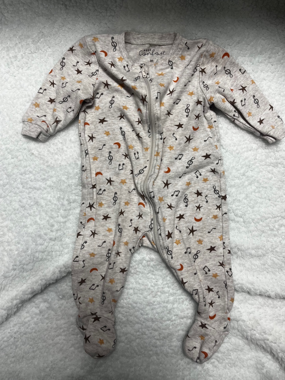 4/25$ Unisex Gray Musical Stars & Moon Kids Pajamas